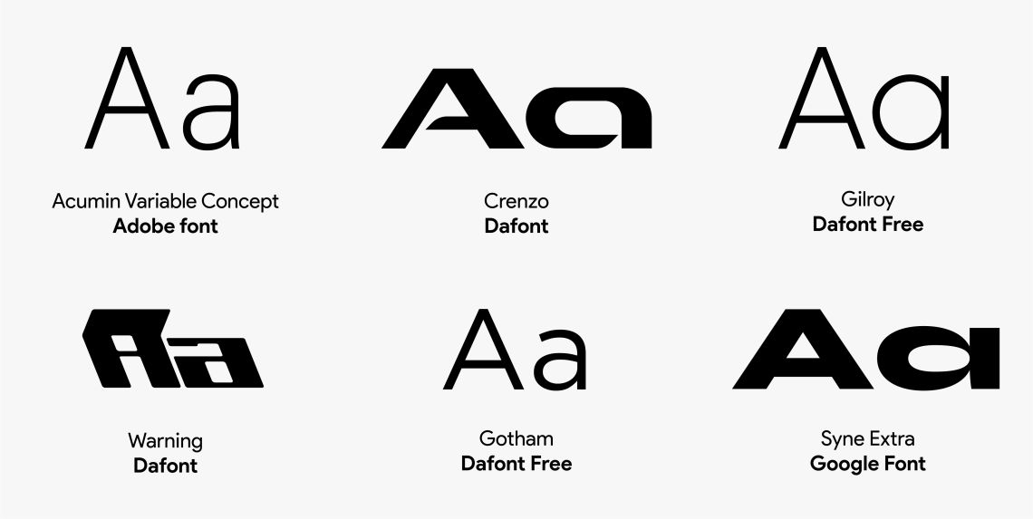 Typographie sans serif - exemples